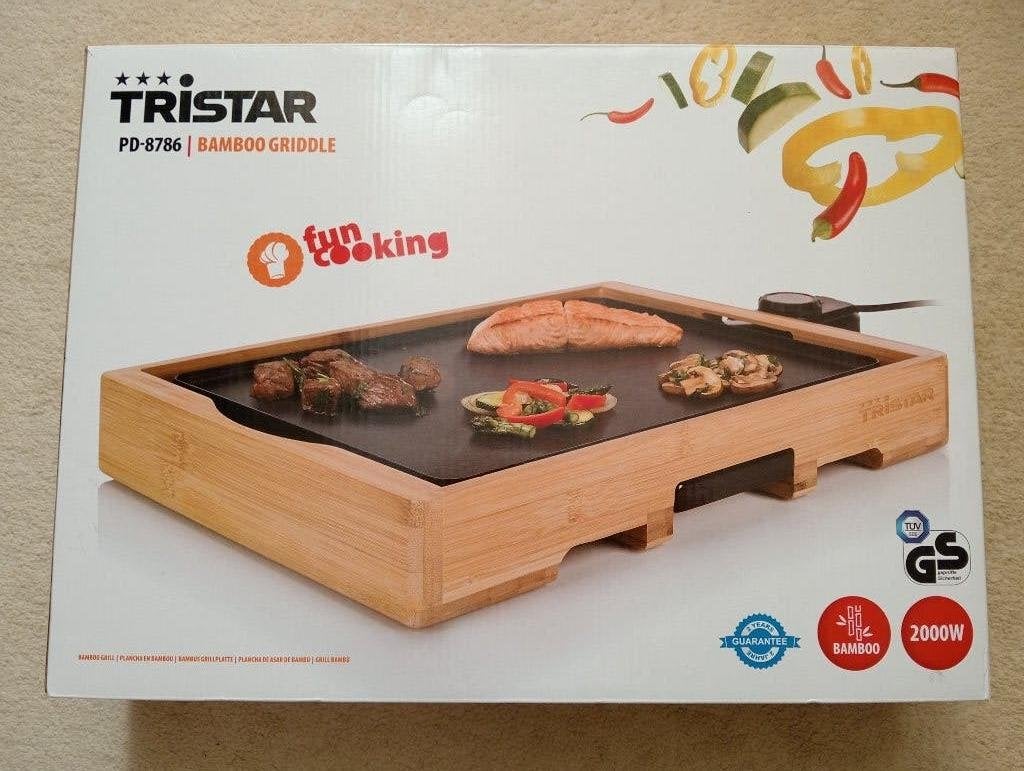Tristar bamboo grill bakplaat, Ophalen, Zo goed als nieuw, Tafelgrill