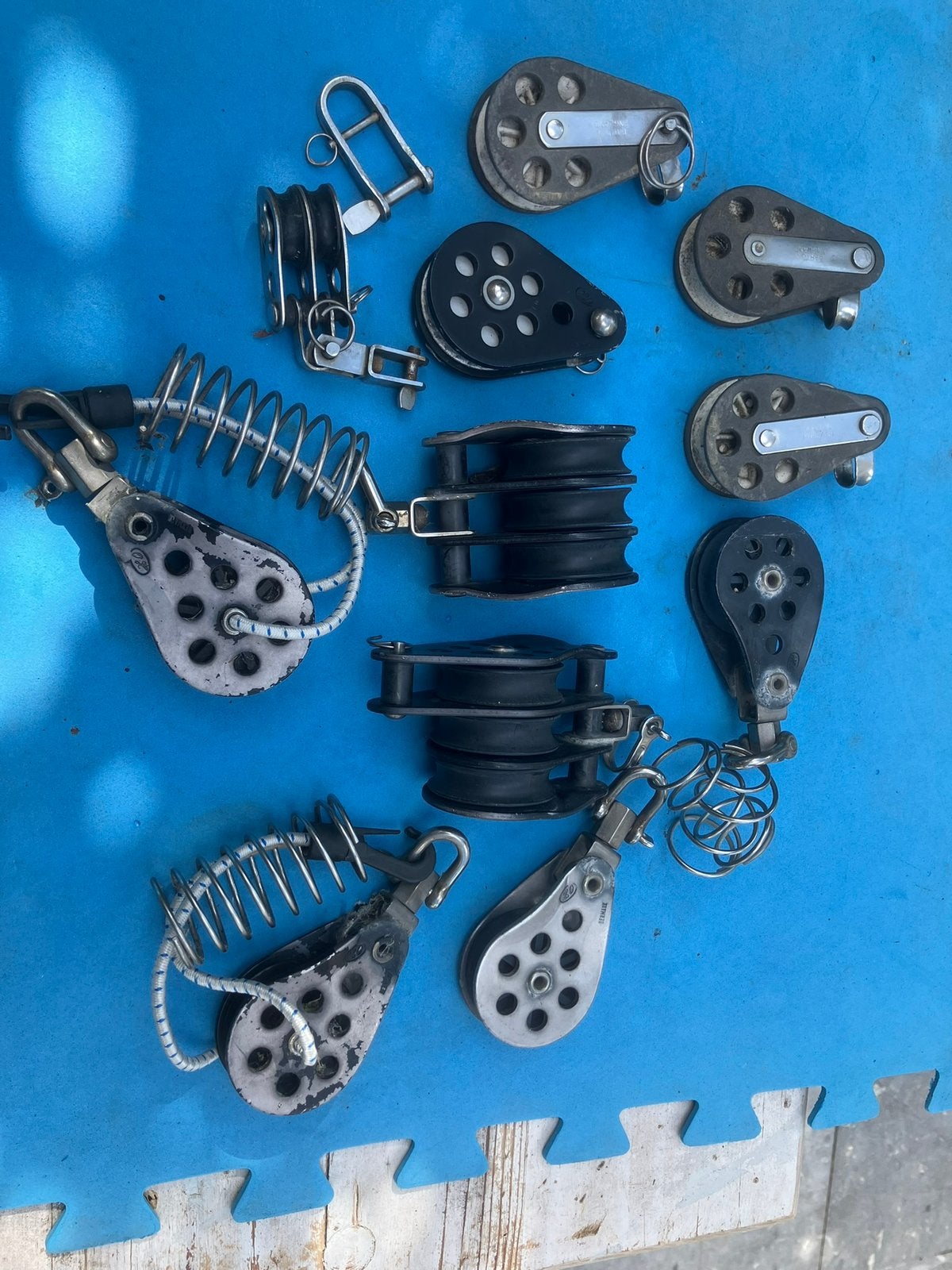 Te koop aantal enkel en meer schijfs blokken, Watersport en Boten, Ophalen, Gebruikt, Tuigage en Masten, Zeilboot