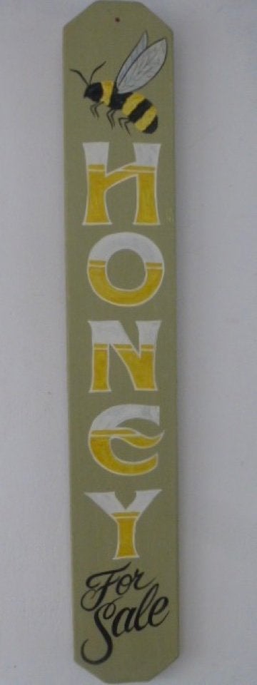 Groot houten reclamebord / honing / imker / bijen / Honey, Reclamebord, Ophalen of Verzenden, Zo goed als nieuw, B6