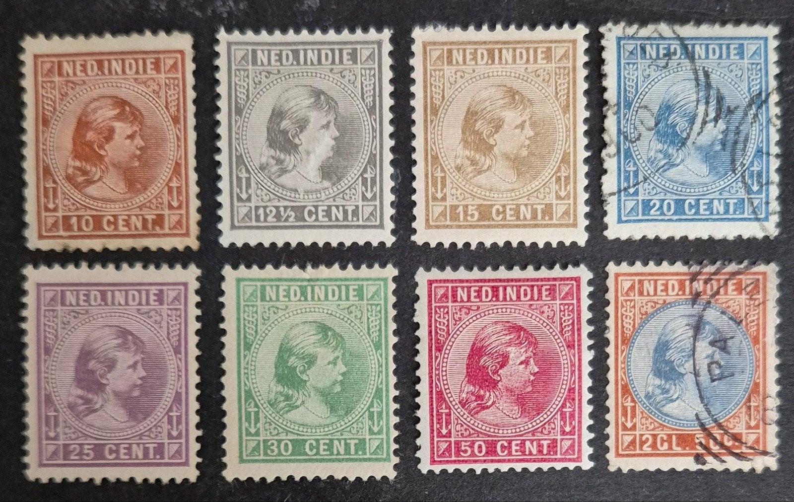 NVPH 23-30 Prinses Wilhelmina., Ophalen of Verzenden, Nederlands-Indië