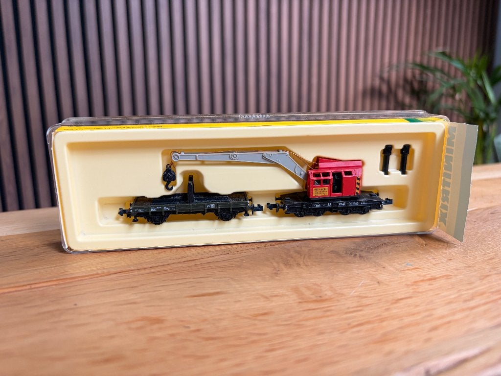 DB kraanwagen + beschermwagen Minitrix 51 3590 00, Ophalen, Gelijkstroom, Trix, Wagon