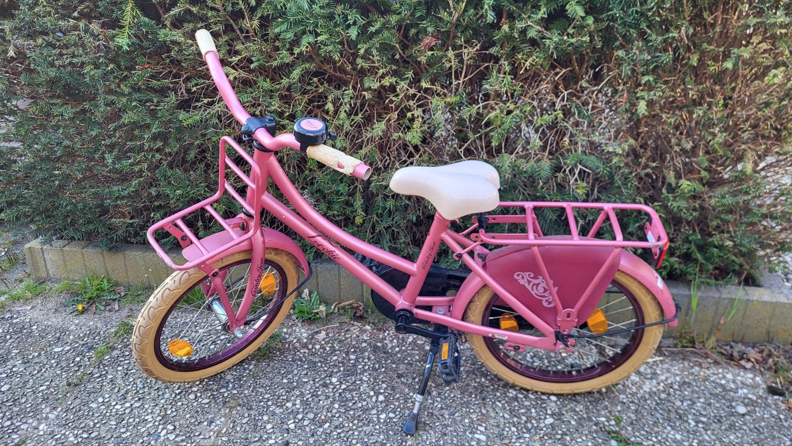 Roze kinderfiets voor 3-5 jaar, Fietsen en Brommers, Ophalen, Gebruikt, Terugtraprem, 16 tot 20 inch