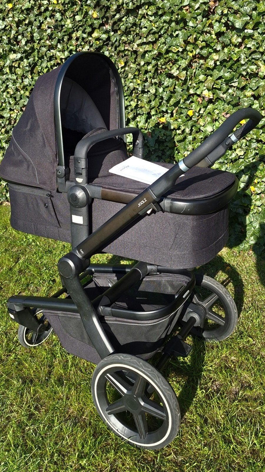 Joolz Day + kinder/wandelwagen,  zwart met l. grijze voering, Verstelbare duwstang, Zo goed als nieuw, Combiwagen, Ophalen