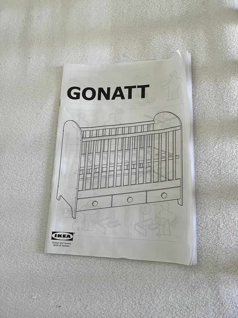 IKEA GONATT Ledikant - Grijs met lades, Kinderen en Baby's, Babywiegjes en Ledikanten, Ophalen of Verzenden, Gebruikt, Ledikant
