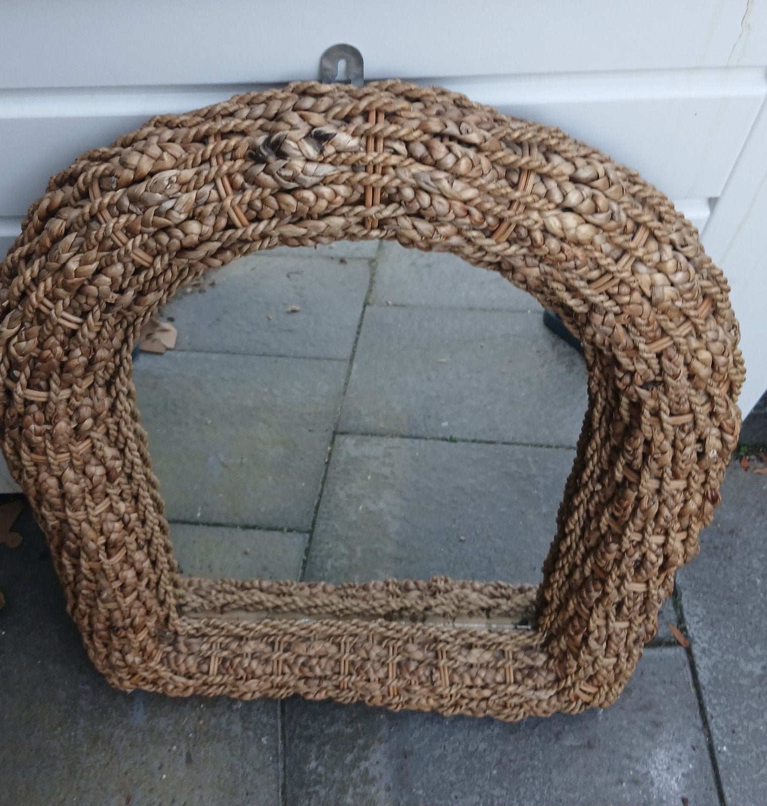 Rieten spiegel, Ophalen of Verzenden, Rechthoekig, Minder dan 50 cm, Minder dan 100 cm