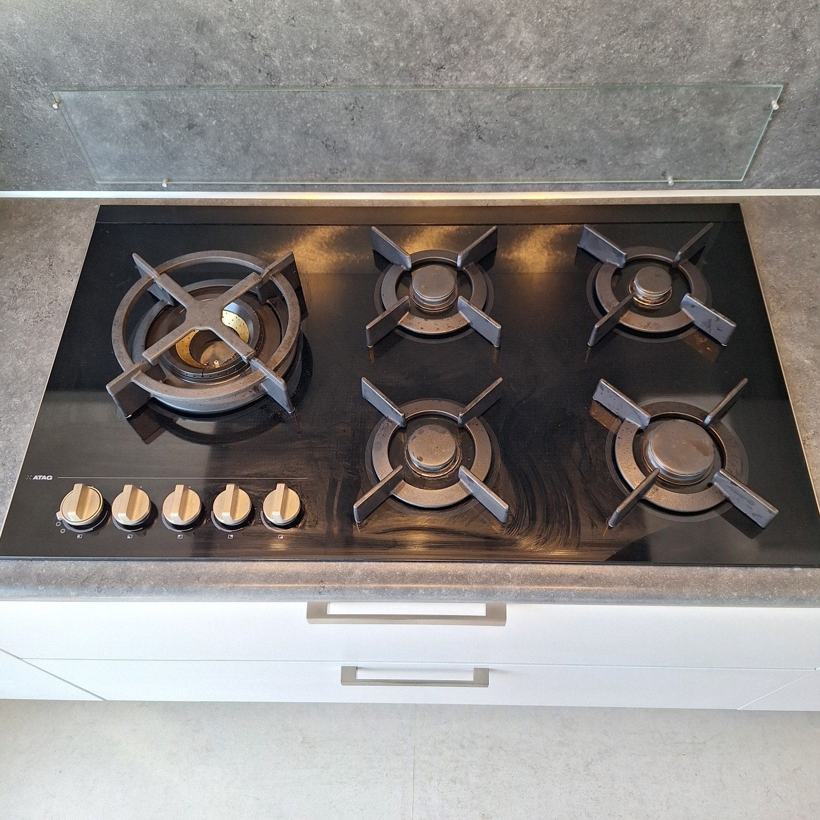 ATAG 5-pits inbouw gasfornuis met wokbrander, Ophalen, Gebruikt, Inbouw, Gas