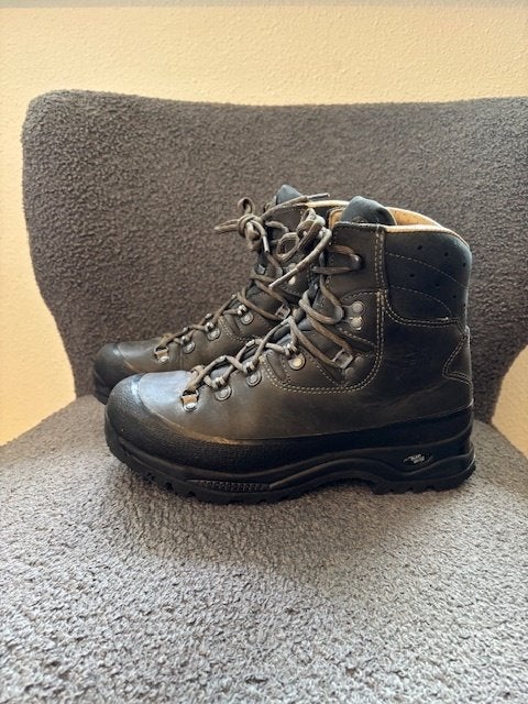 Hanwag Lady A/B-wandelschoenen leer zwart | grijs maat 39, Verzenden, Zo goed als nieuw, Schoenen