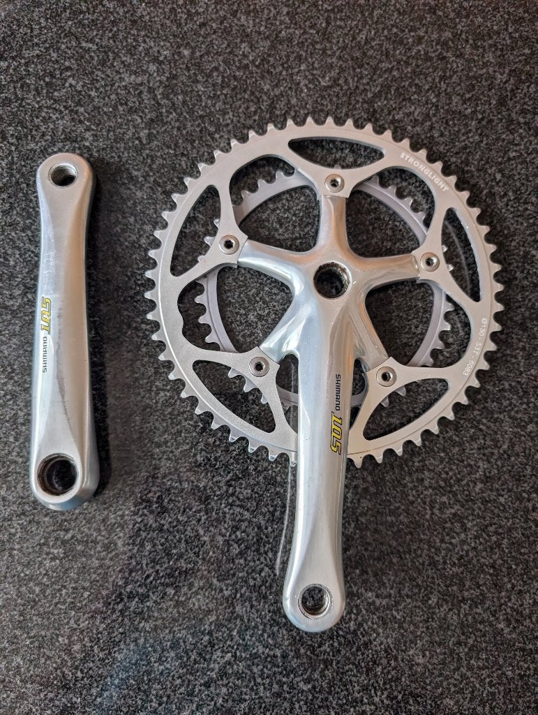 Shimano 105 crankstel 175 mm octalink 9 speed, Crankstel of Pedalen, Gravelbike, Ophalen of Verzenden, Zo goed als nieuw