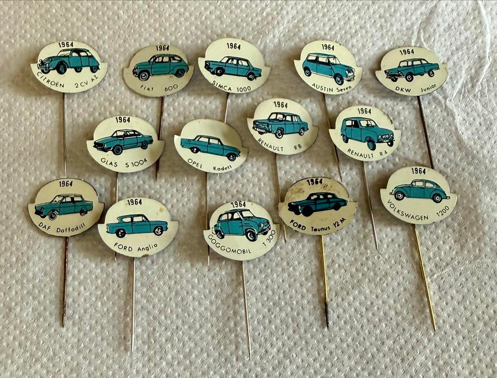 Vintage Autospeldjes / Pins Jaren '60 - Diverse Merken, Ophalen of Verzenden, Gebruikt, Transport, Speldje of Pin