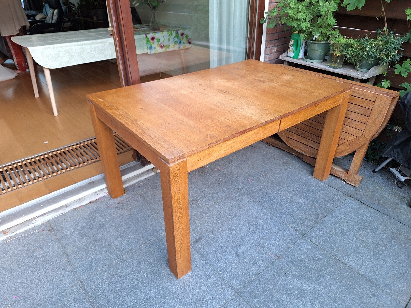 Eettafel, Ophalen, Gebruikt, 100 tot 150 cm, Eikenhout