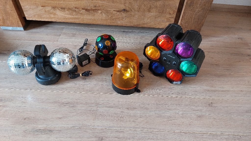 Te Koop; Discolampen set, Ophalen of Verzenden, Gebruikt, Licht, Kleur