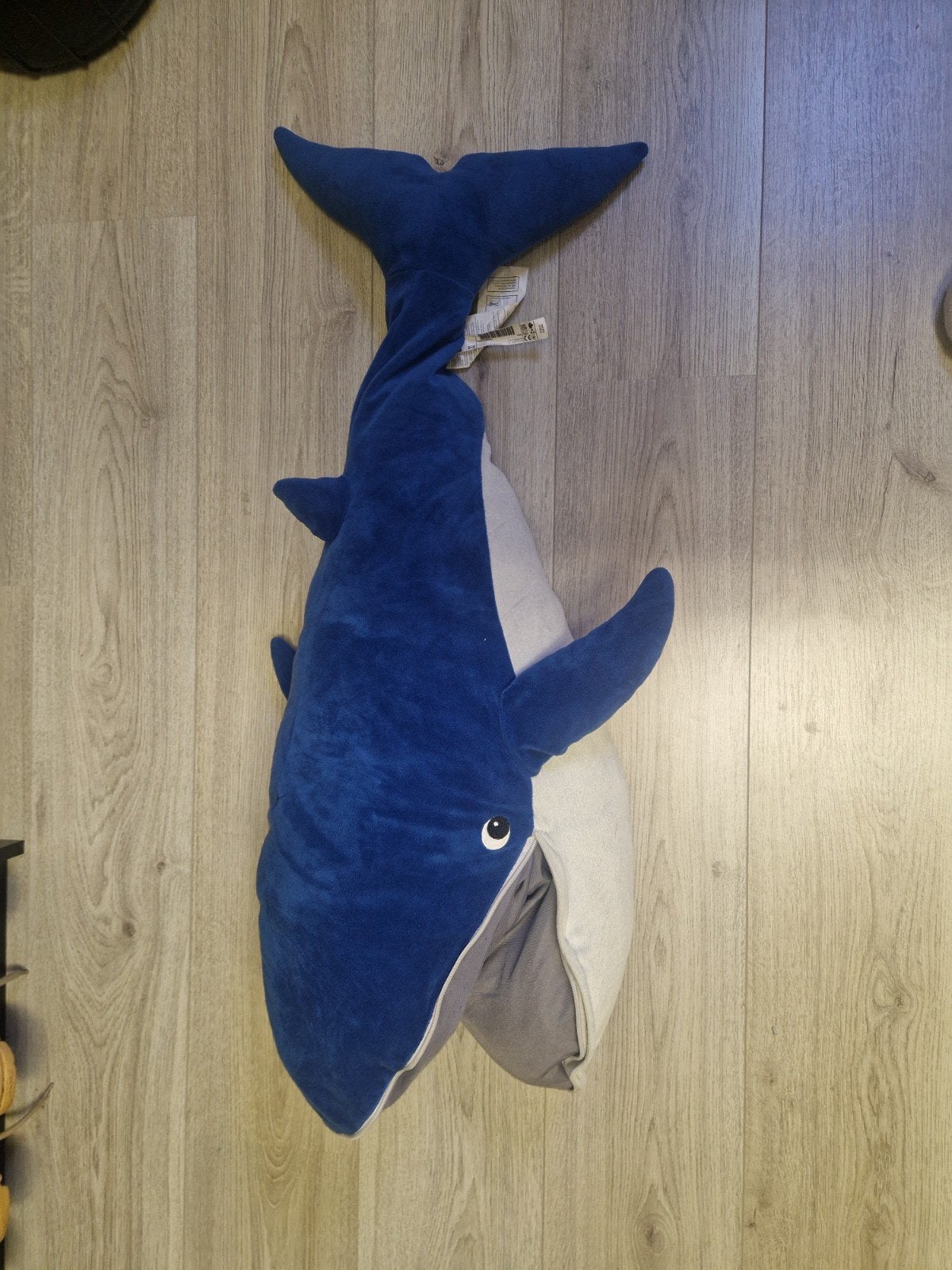 IKEA Walvis Knuffel 100 cm met rits, IKEA, Overige typen, Blauw, Ophalen of Verzenden