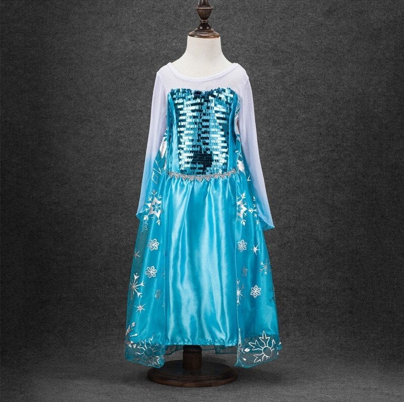 Nieuw ! Maat 122-128 Frozen Elsa Prinsessenjurk + Lovertjes, Ophalen of Verzenden, Nieuw, 122 t/m 128, Meisje