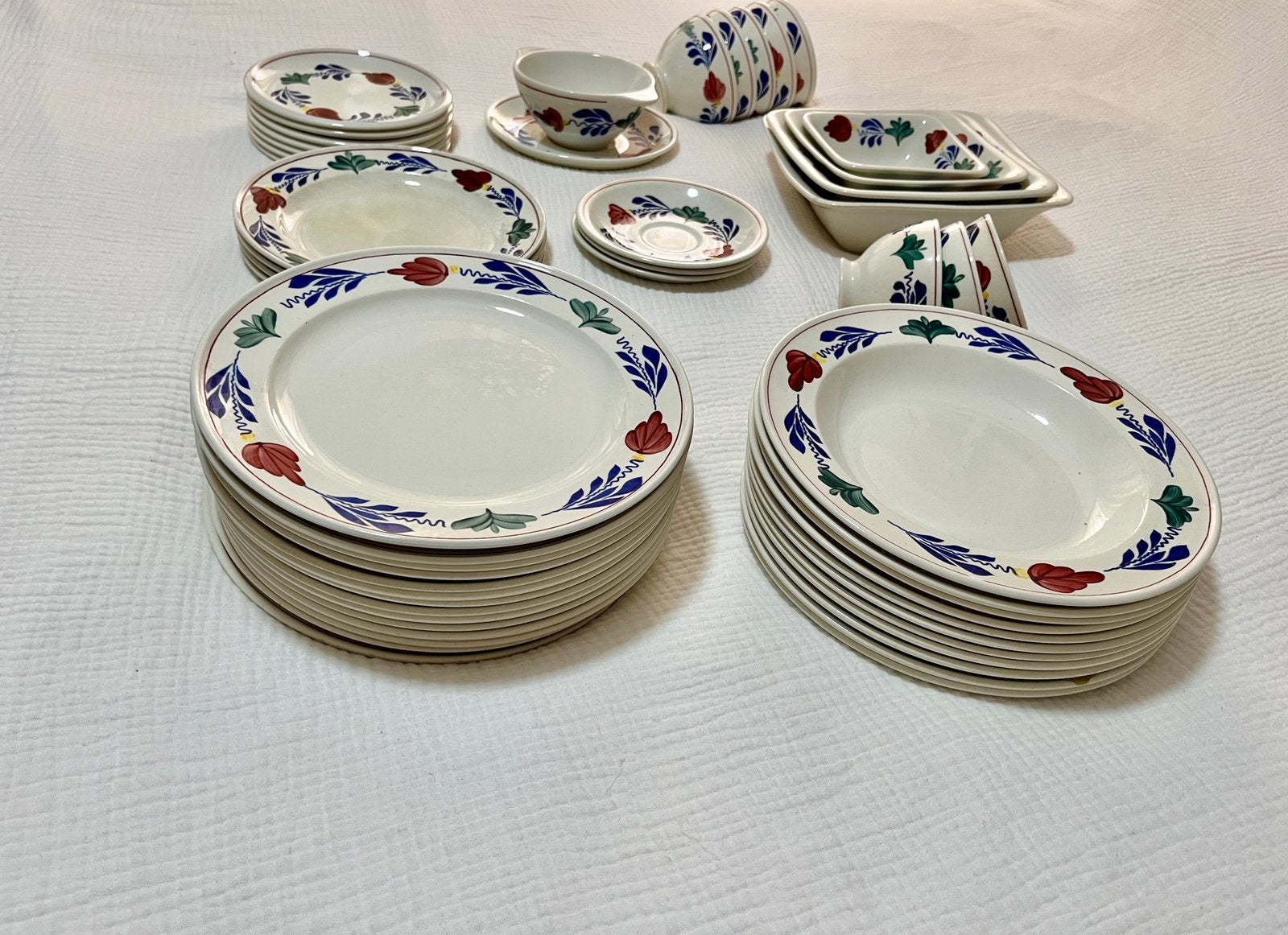 Boerenbont servies, Ophalen