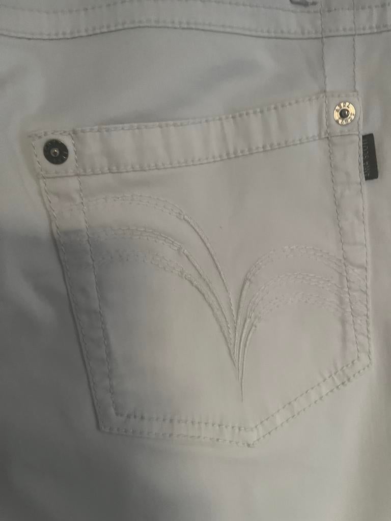 Anna Scott Crème Broek - Maat 36 met Speelse Pijp, Beige, Ophalen of Verzenden, Zo goed als nieuw, Driekwart