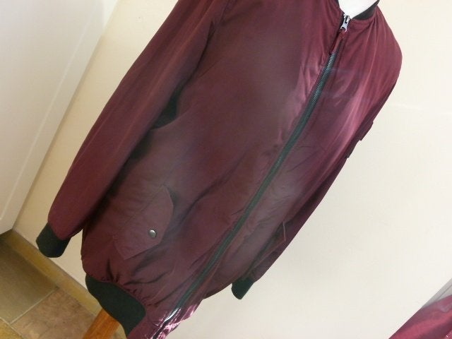 Bordeaux rode half lange warme jas maat M 38 bomber jack, Kleding | Dames, Maat 38/40 (M), Atmosphere, Overige kleuren, Ophalen of Verzenden