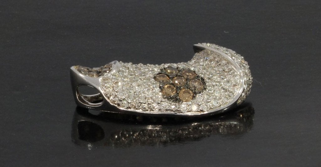 Tientallen diamanten luxe 18k ketting hanger goud briljant, Voordeelsieraden, Verzenden, Zo goed als nieuw, Met edelsteen