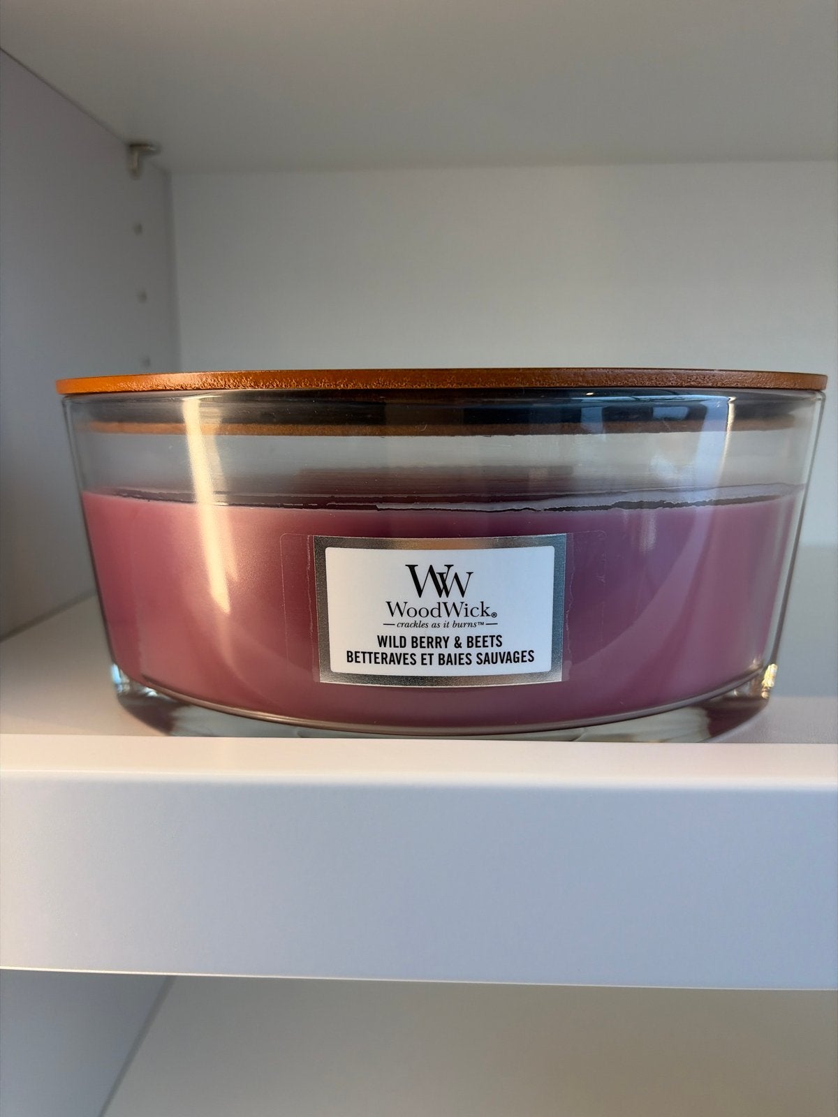 Woodwick Wild Berry & Beets Kaars Ellipse Candle, Woodwick, Paars, Ophalen of Verzenden, Kaars