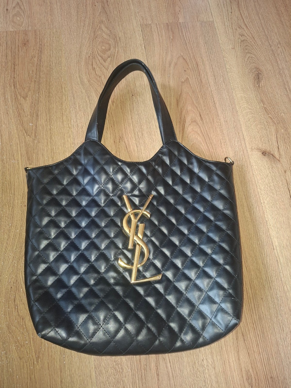 Zwarte gewatteerde tas met gouden YSL-logo, Ophalen of Verzenden