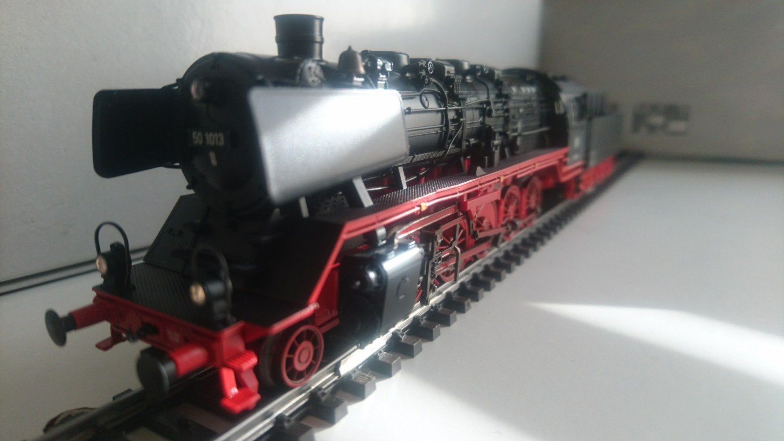 Marklin -Goederentrein-stoomlocomotief BR 50, DB- Mfx+Geluid, Ophalen, Wisselstroom, Locomotief, Zo goed als nieuw