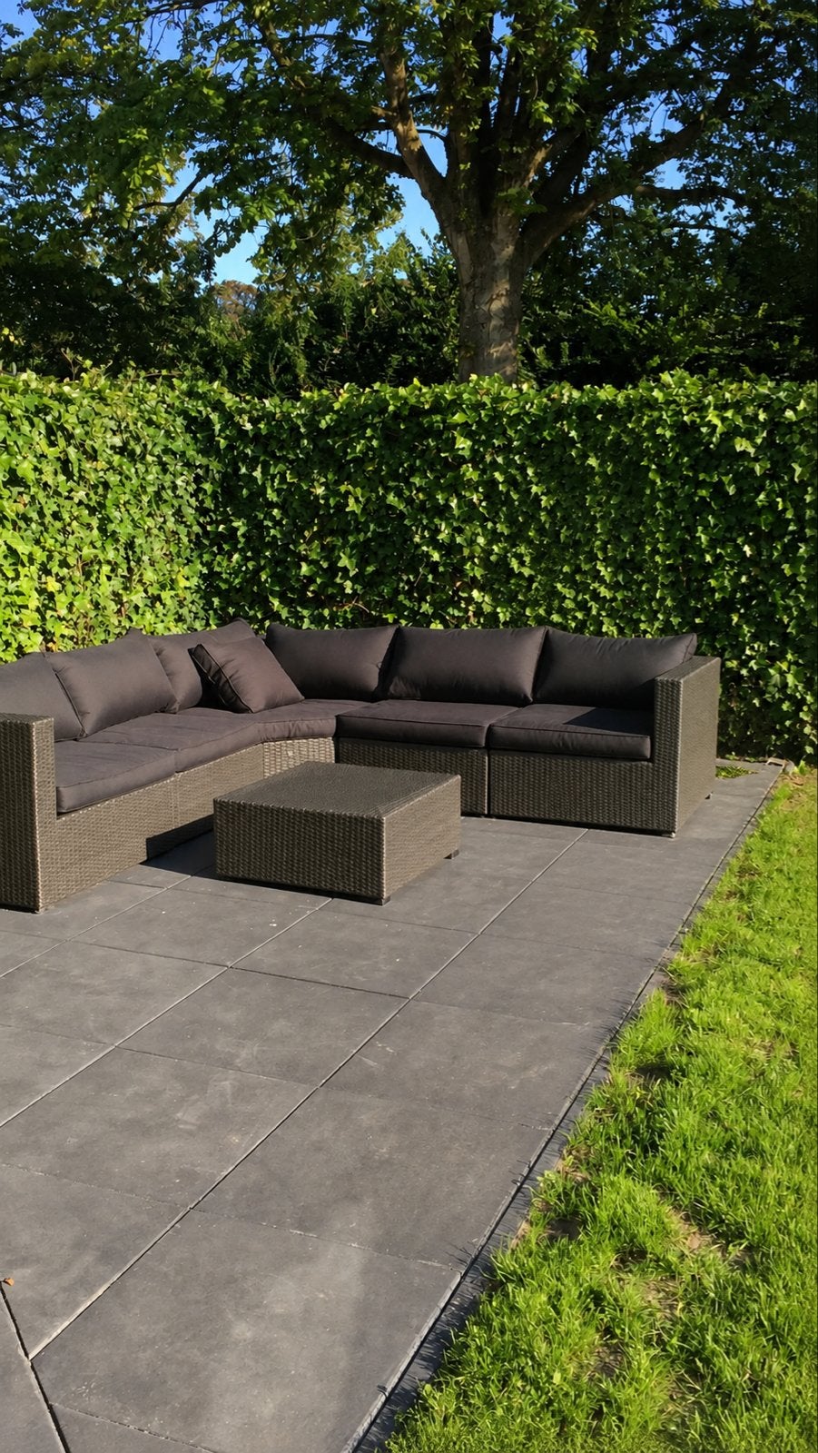Loungebank met salontafel - loungeset, Ophalen, 5 zitplaatsen, Gebruikt, Loungeset