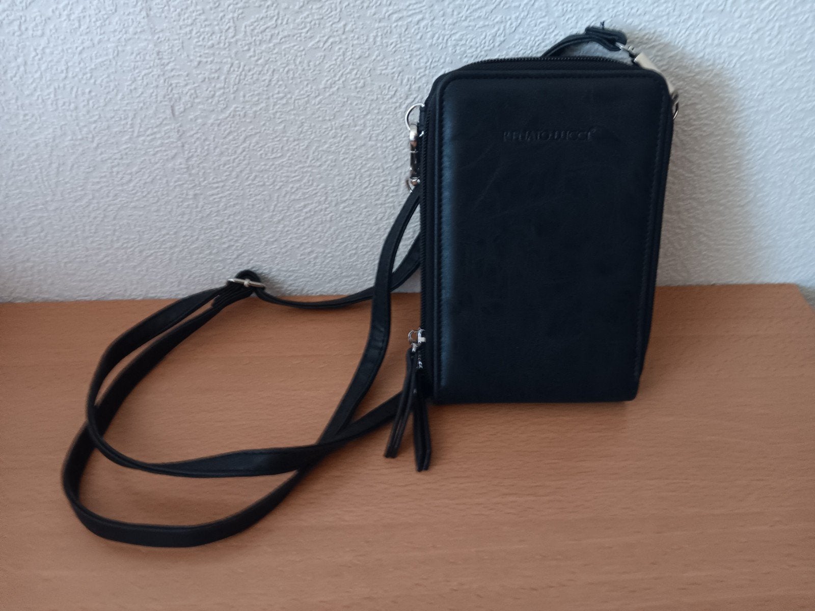 Zwarte Renato Lucci telefoontas voor dames 12 x 4 x 18 cm., Ophalen, Zo goed als nieuw, Zwart, Overige typen