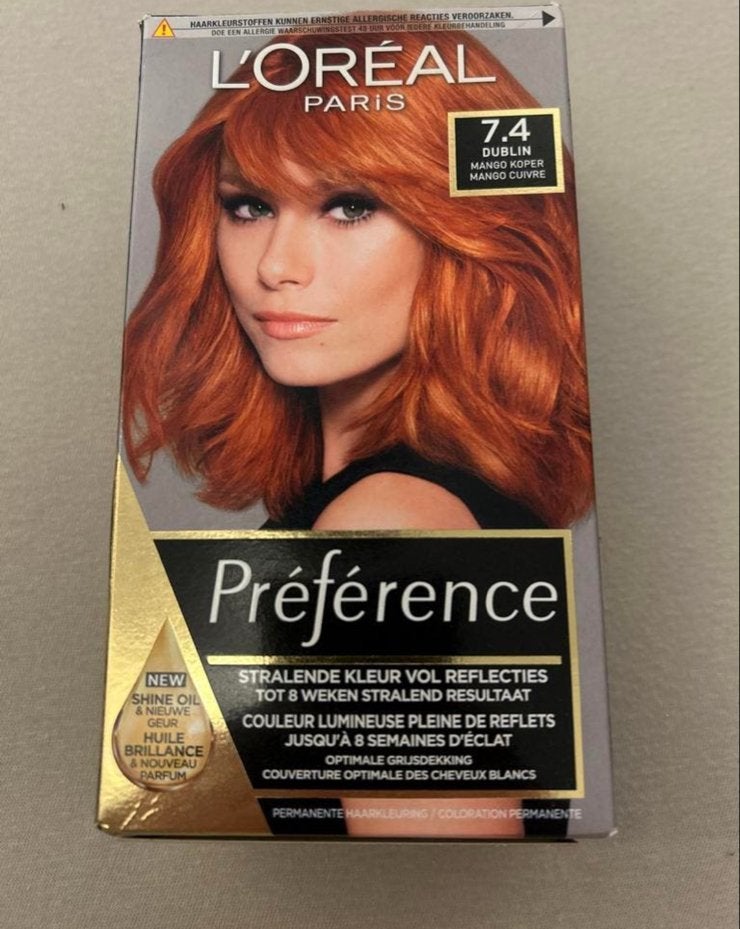 L'Oréal Préférence 7.4 Dublin Mango Koper Haarverf, Ophalen of Verzenden, Nieuw, Overige typen