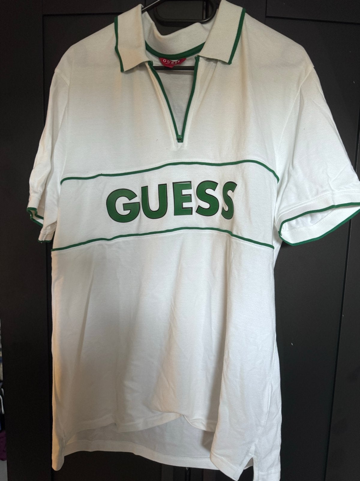 Guess Nette Polo - Wit met Groene Details, Verzenden, Nieuw, Maat 56/58 (XL), Wit