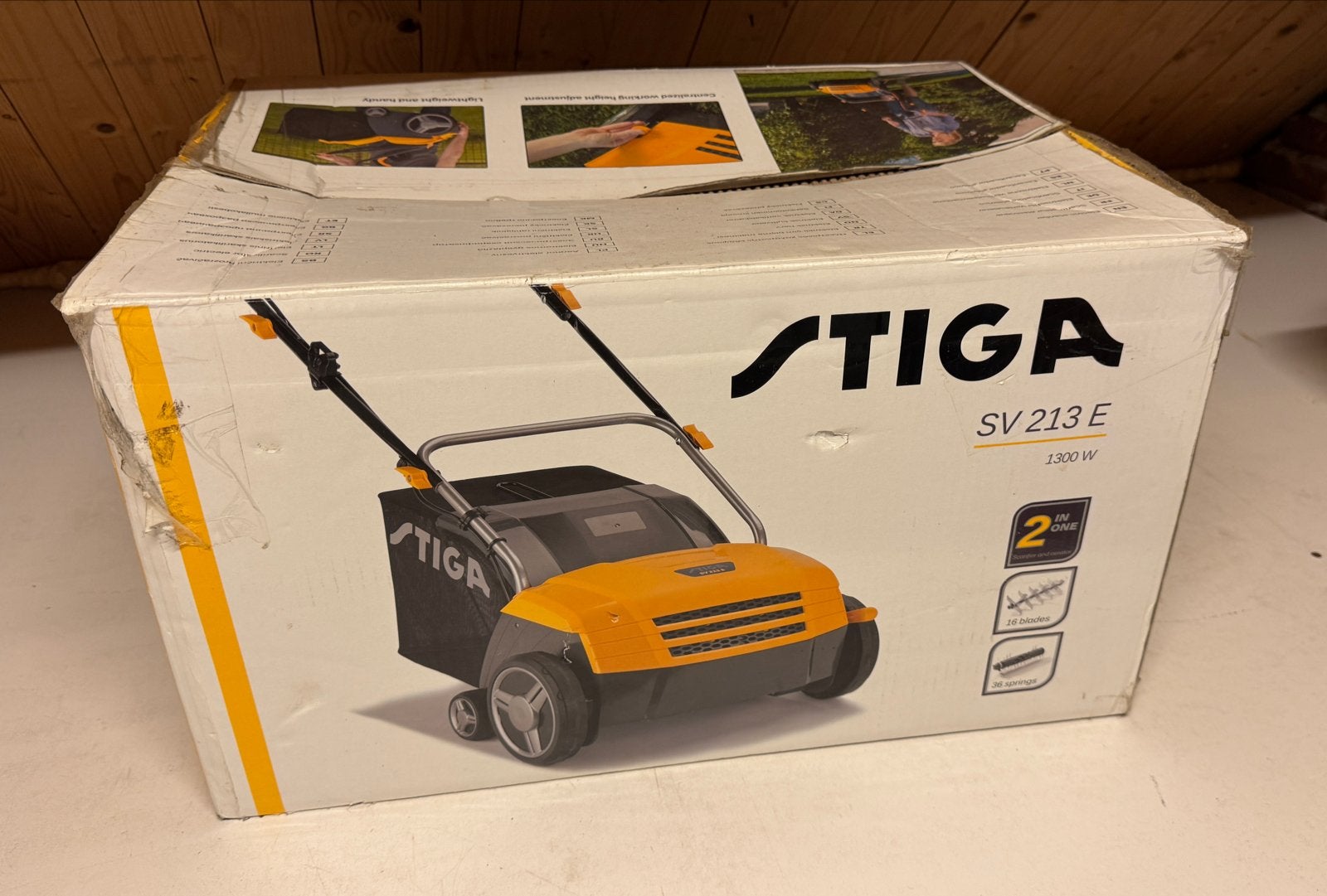 Stiga SV 213 E Verticuteermachine - 1300W, 32cm, Ophalen, Gebruikt, Elektrisch, Stiga