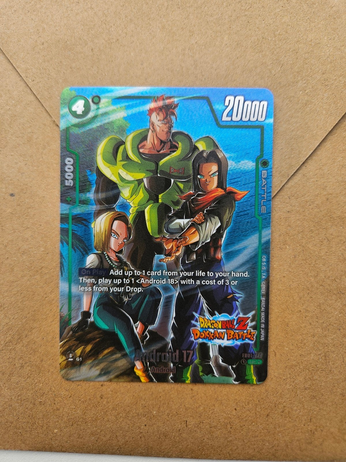 Dragon Ball Z Super Card Game Androids Kaart, Ophalen of Verzenden, Zo goed als nieuw, Losse kaart, Foil