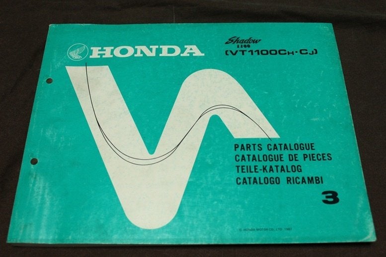 Honda VT1100 Shadow 1987 motorcycle parts cataogue VT1100C, Motoren, Ophalen of Verzenden, Honda