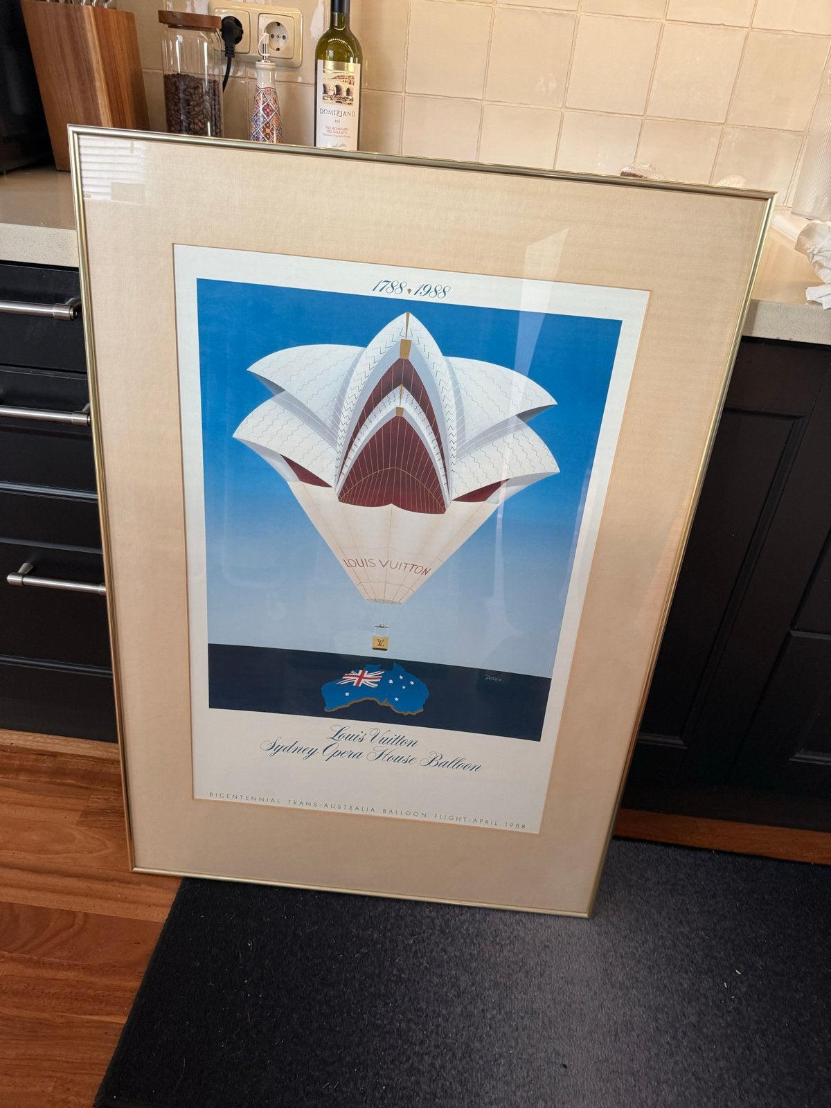 Vintage Razzia Louis Vuitton Cup 1988 Poster met lijst, Huis en Inrichting, Oorspronkelijke maker, Ophalen of Verzenden, Zo goed als nieuw