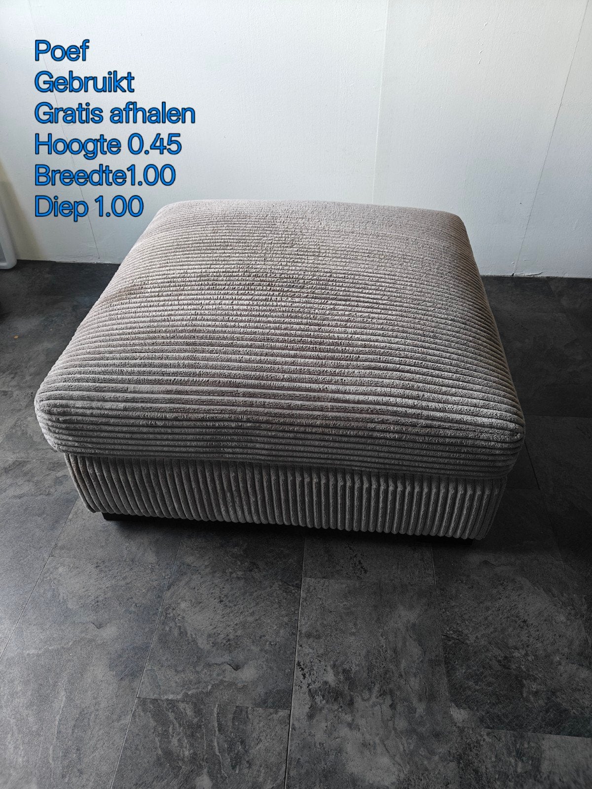 Poef Gratis afhalen, Ophalen, Vierkant, 100 tot 125 cm, 100 tot 125 cm
