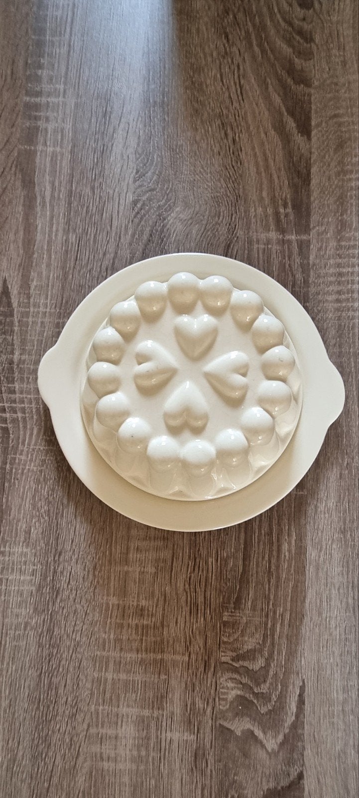 Stenen puddingvorm met uitstortbord, Ophalen of Verzenden, Gebruikt, Taarten, Bakvorm