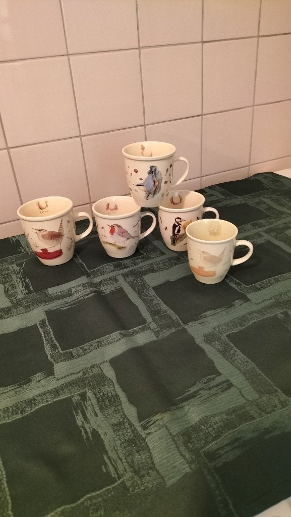 3 Best en 3 Vivara  Vogelmokken als nieuw., Huis en Inrichting, Ophalen of Verzenden, Zo goed als nieuw, Glas, Overige stijlen