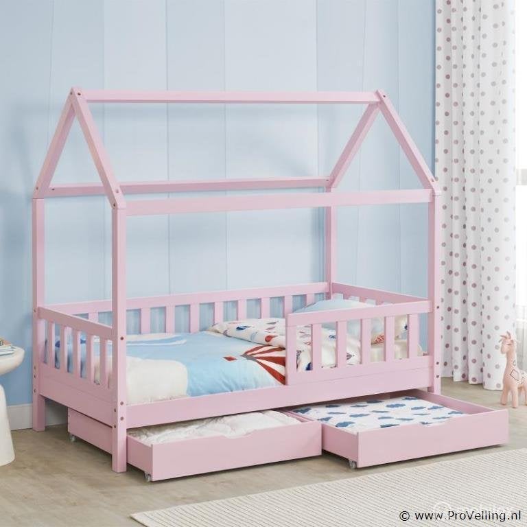 Online Veiling: Kinderbed Marli - 80 x 160 cm - Roze - In..., Kinderen en Baby's, Nieuw