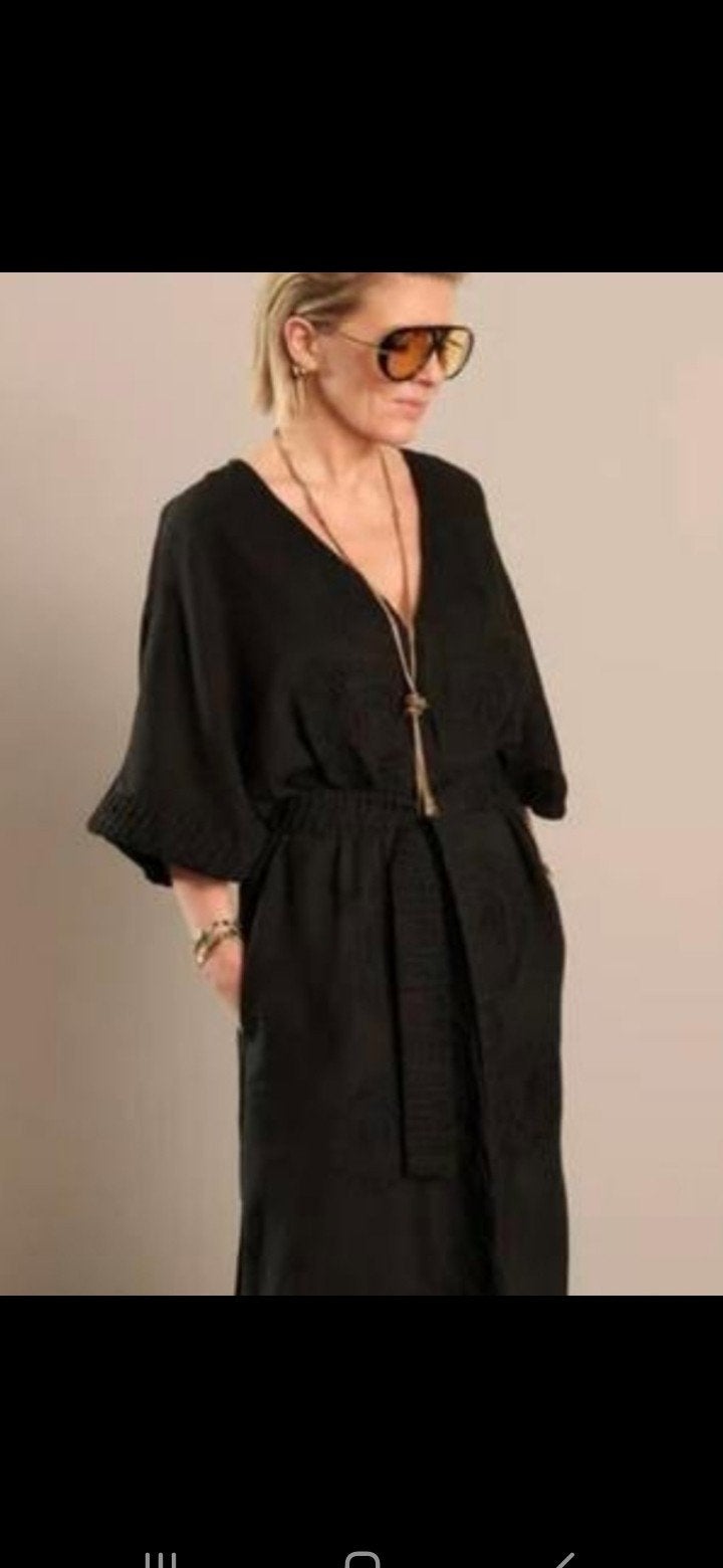Maxi jurk Shoeby lonneke nooteboom zwart l/xl, Zwart, Maat 46/48 (XL) of groter, Ophalen of Verzenden, Zo goed als nieuw