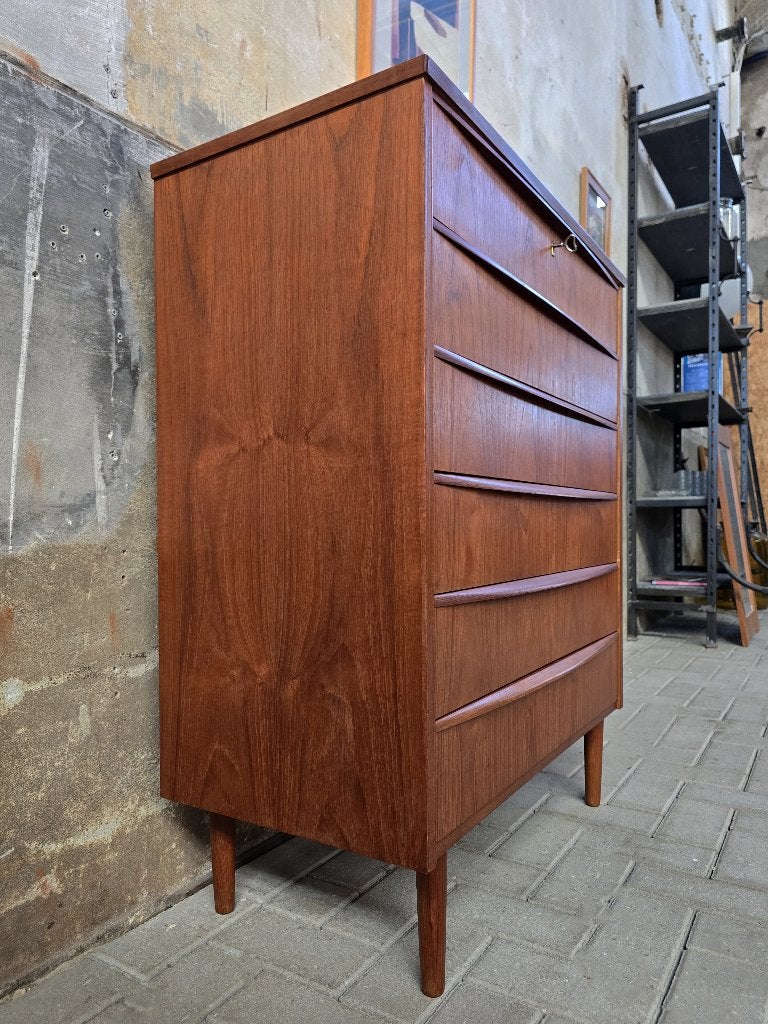 Vintage Deens Design Ladekast Teak Mid Century Laden Kast 3, Gebruikt, Grenenhout, 5 laden of meer, 100 tot 150 cm