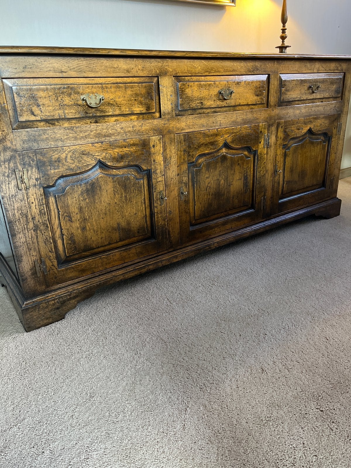Antiek eiken dressoir met 3 lades en 3 deuren, Antiek en Kunst, Ophalen