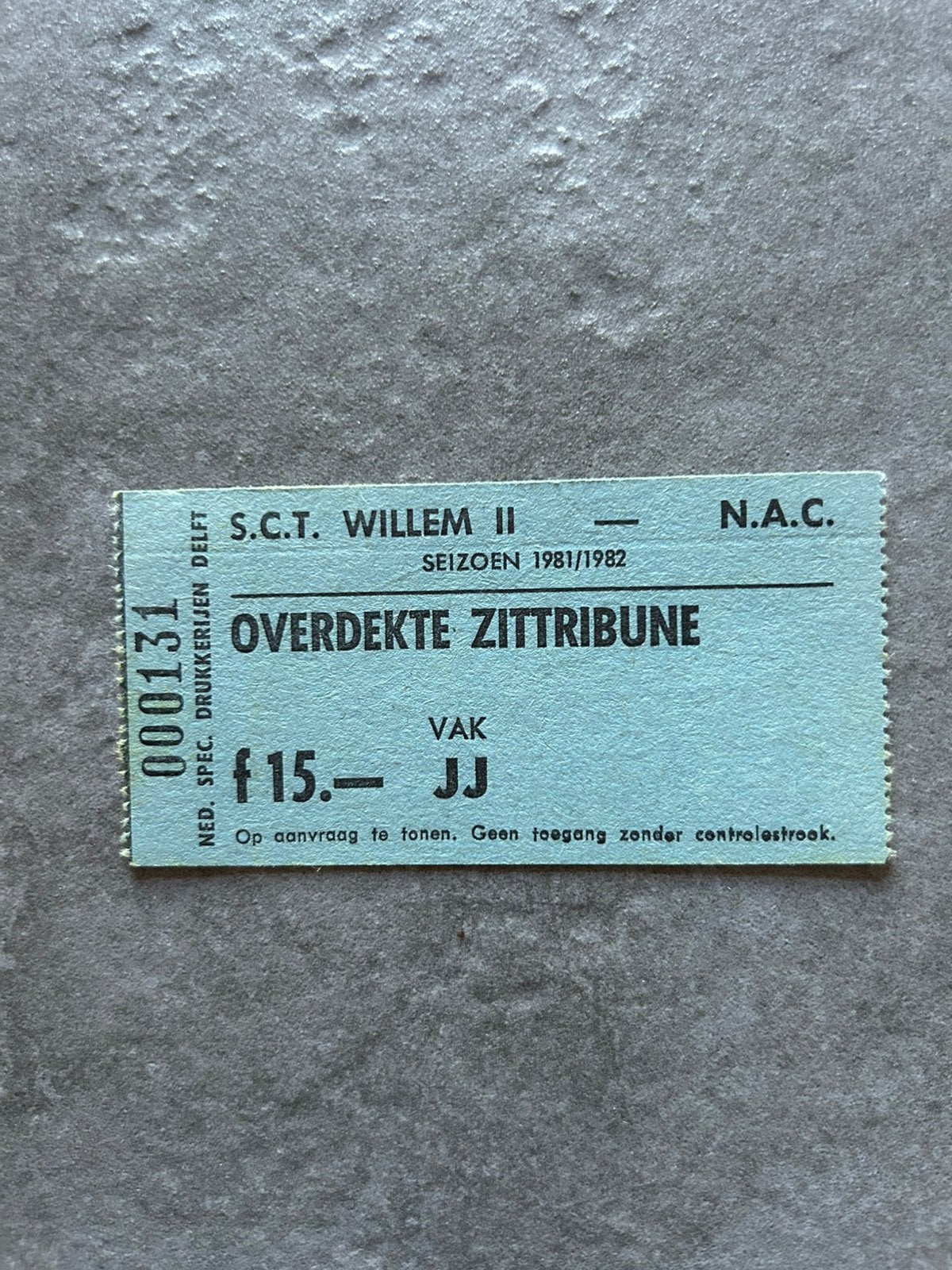 willem II - NAC ticket, Ophalen of Verzenden, Willem II, Overige typen
