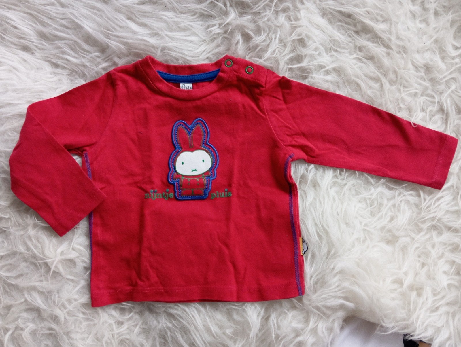 Rood Nijntje Longsleeve met Drukknopen - Maat 62/68, Nijntje, Ophalen of Verzenden, Zo goed als nieuw, Jongetje