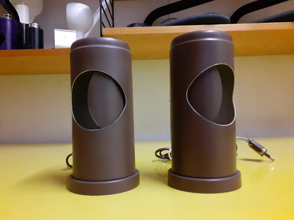 set jaren 70 vintage space age design eclips lampen retro, Metaal, Gebruikt, ?, Bruin