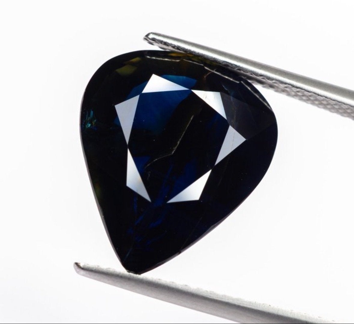 Natuurlijke Blauwe Saffier - Peer Geslepen, 10.57 ct, Sieraden, Tassen en Uiterlijk, Ophalen of Verzenden, Nieuw