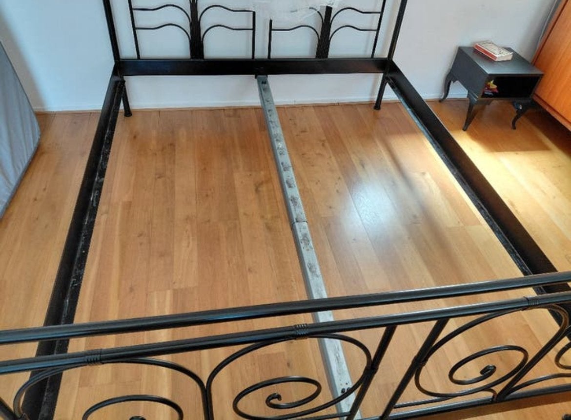 IKEA Noresund tweepersoonsbed - metalen frame, Gebruikt, Zwart, Tweepersoons, 200 cm