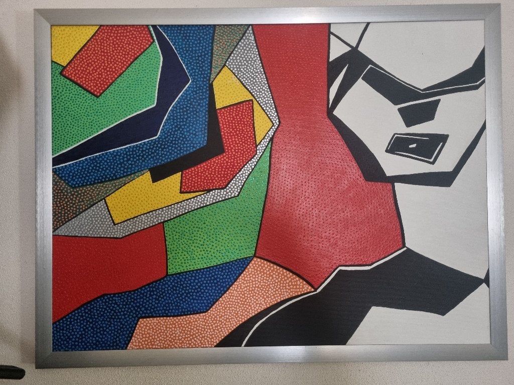 schilderij acryl op doek, Ophalen of Verzenden, Nieuw, 75 tot 100 cm, Schilderij
