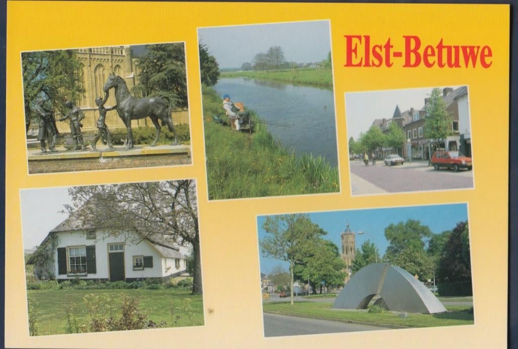 Elst Betuwe 5 luik met Beeldengroep Gelderse Paard Boerderij, Verzenden, 1980 tot heden, Ongelopen, Gelderland