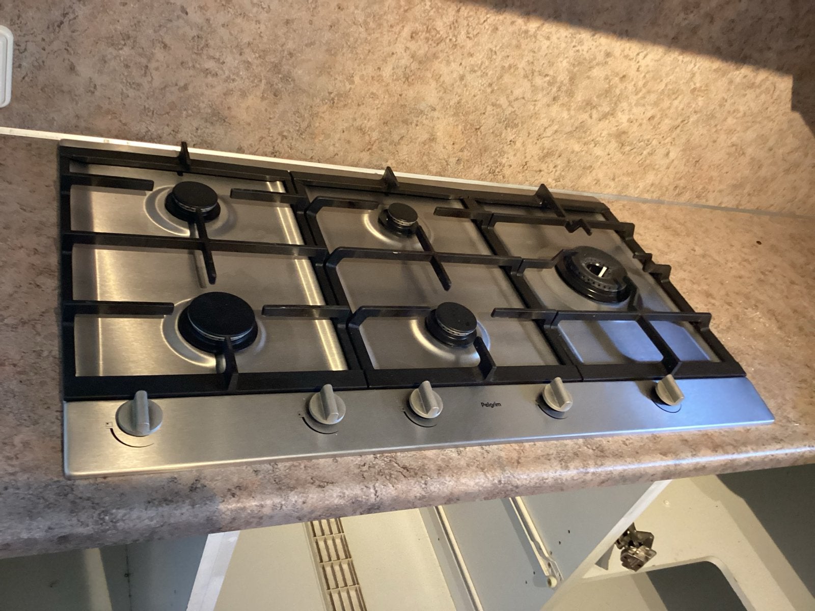 Luxe Pelgrim kookplaat met grote wokbrander izgs., Ophalen, Zo goed als nieuw, Inbouw, Gas