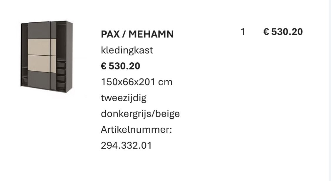 PAX/ MEHAMN, Huis en Inrichting, Kasten | Kledingkasten, 100 tot 150 cm, Zo goed als nieuw, 150 tot 200 cm, Overige houtsoorten