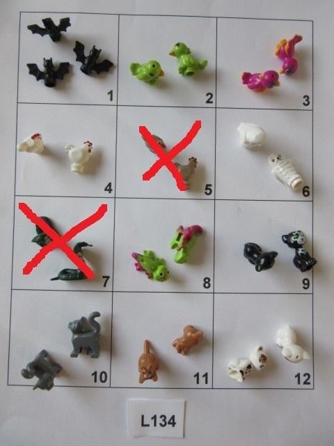 L134 LEGO DIEREN VLEERMUIS VOGELS KATTEN KAMELEON KIP UIL, Dalwagen 45b, 6669 CB Dodewaard, Lego, Nieuw, Ophalen of Verzenden