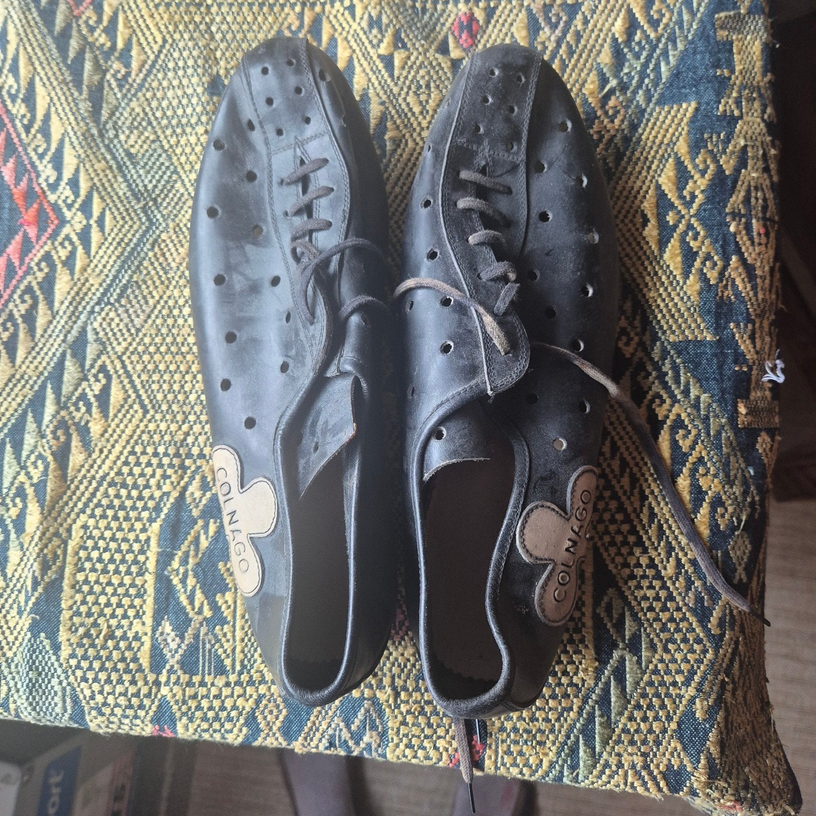 Vintage Colnago fietsschoenen - Zwart leer, Ophalen of Verzenden, Gebruikt, Kleding